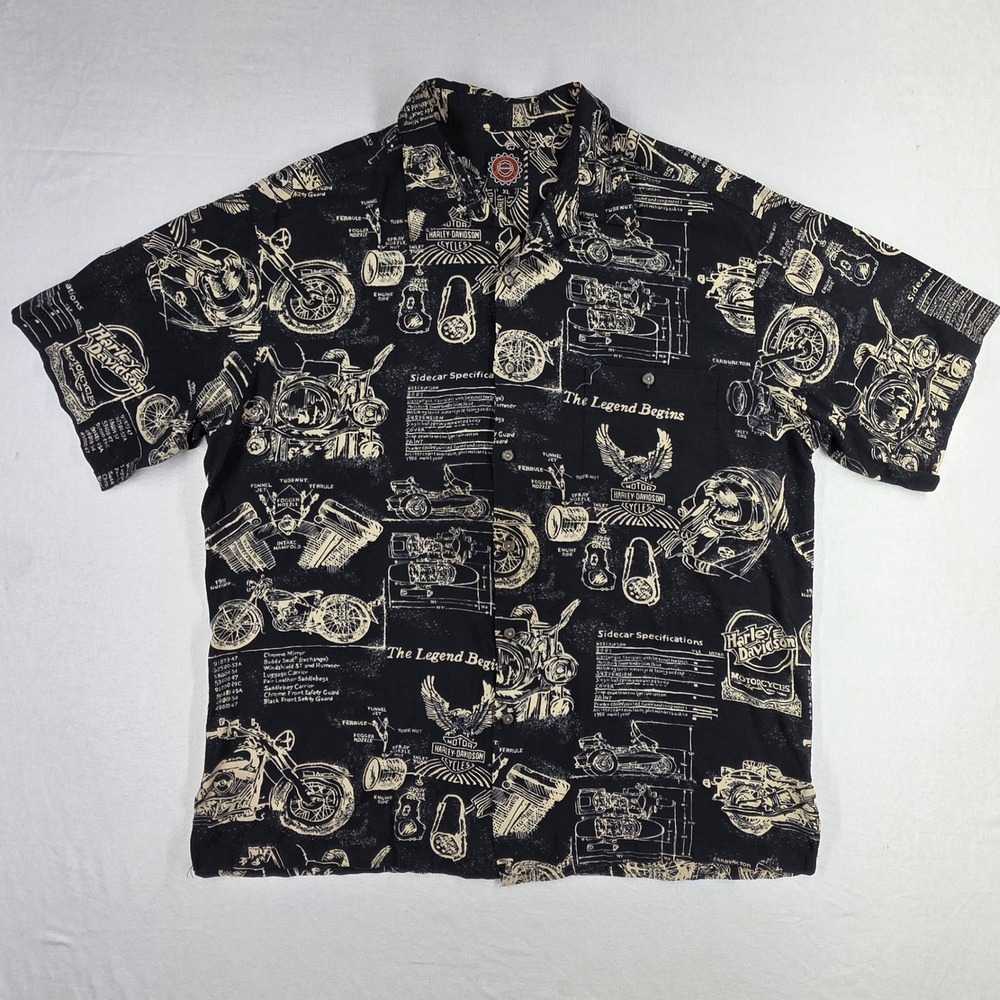Harley-Davidson Tori Richard Shirt XL Black Blueprint The Legend Begins Hawaii - Picture 1 of 13